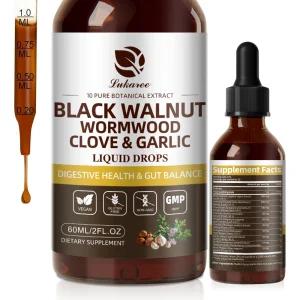60ML Black Walnut Drop with Wormwood Clove & Garlic Support Digestion and Immune Health,
