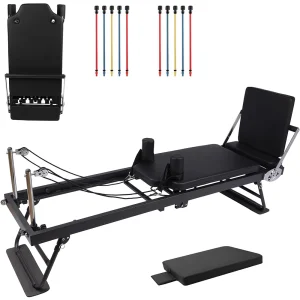 Foldable Reformer Pilates Machine with Adjustable Reformer Heights