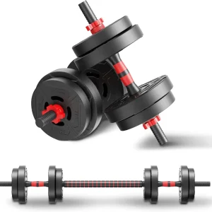 22lb 2-in-1 Adjustable Dumbbell & Barbell Set
