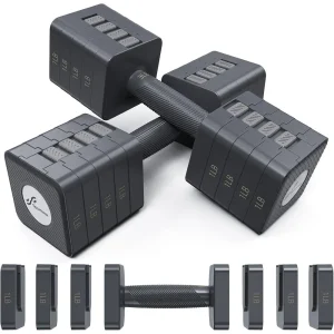 5-in-1 Adjustable 10 LB Dumbbell Set