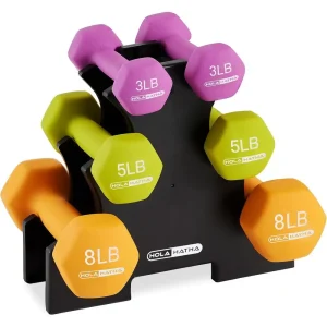 Neoprene Hex Dumbbell Set With Storage rack